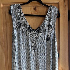 Sequin, beaded, holiday party dress